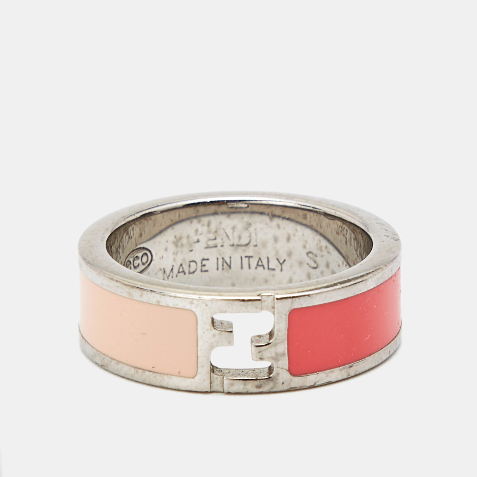 Fendi Fendista Bicolor Enamel Silver Tone Ring Size 51, Jewelry - Luxury Closet catalog