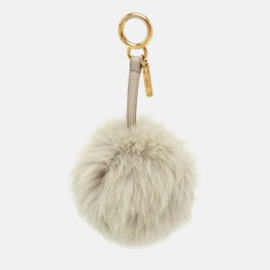 Fendi Grey Fur and Leather Pom Pom Bag Charm, Luggage Accessories - Luxury Closet catalog
