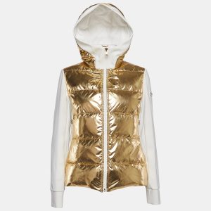 Fendi Gold/White Synthetic & Jersey Quilted Down Hoodie Jacket M, Coats & Jackets - Luxury Closet catalog