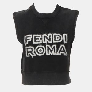 Fendi by Marc Jacobs Grey Cotton, Elastane Sleeveless Distressed Crop Top XS, Shirts & Tops - Luxury Closet catalog