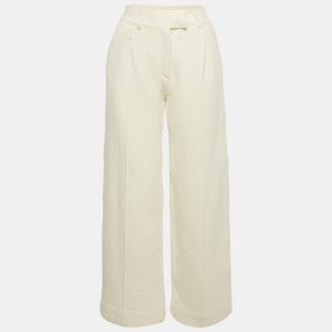 Fendi Beige Cotton Knit Wide-Leg Trousers S, Clothing - Luxury Closet catalog