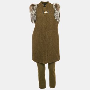 Fendi Green Wool and Fur Trim Jacket and Leggings Set M/S, Suits - Luxury Closet catalog