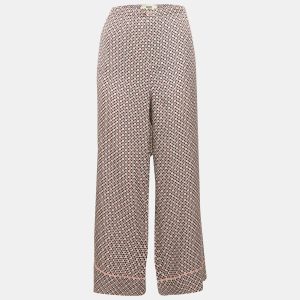 Fendi Multicolor Printed Silk Wide Leg Trousers M, Clothing - Luxury Closet catalog