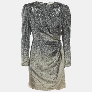 Fendi Black Floral Print Fading Silk Lace Trim Mini Dress S, Dresses - Luxury Closet catalog