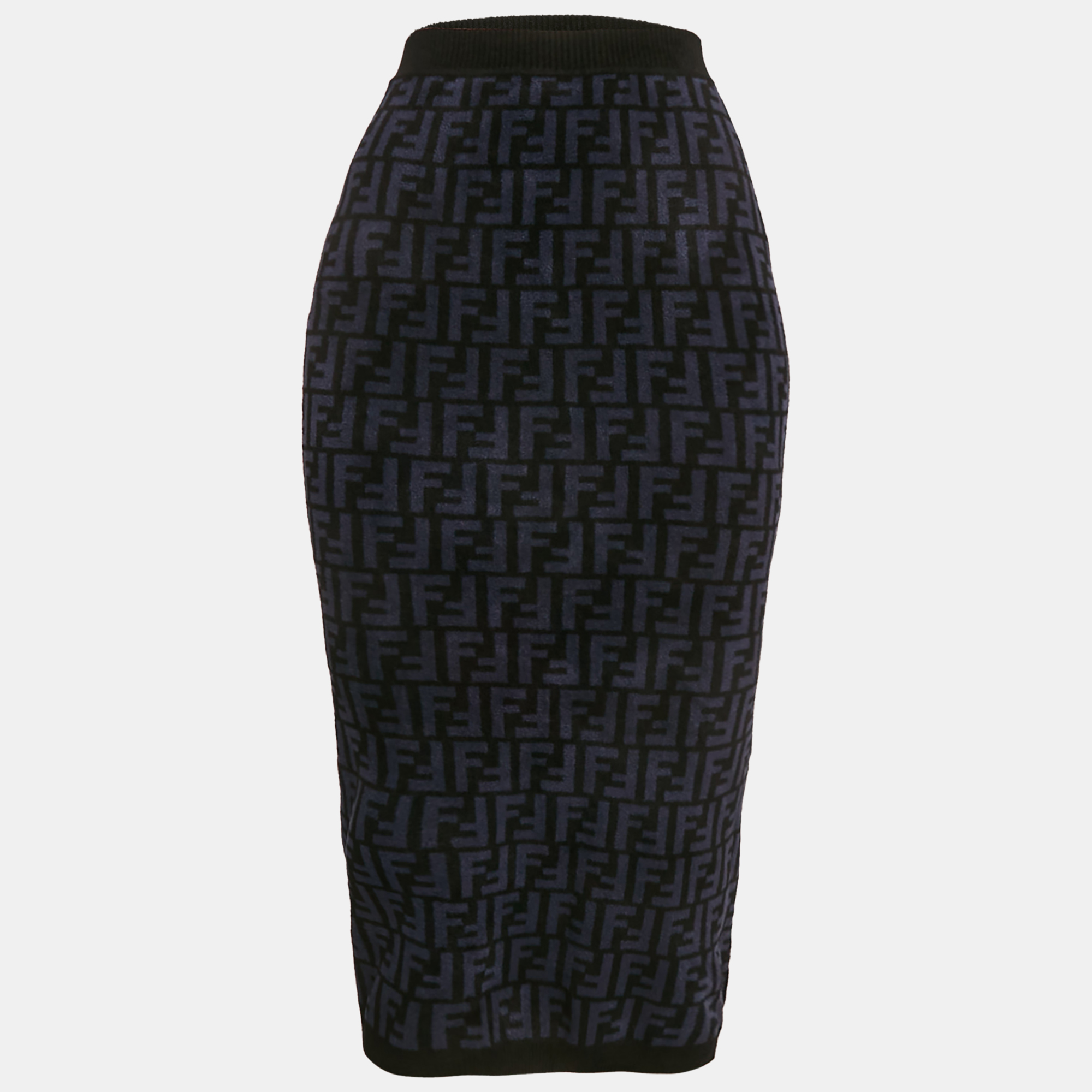 Fendi Navy Blue Zucca Stretch Velvet Pencil Skirt S, Skirts - Luxury Closet catalog