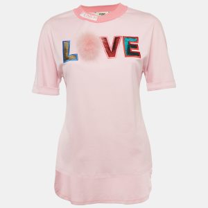 Fendi Special Edition Pink Fox Fur Trim Jersey T-Shirt XS, Shirts & Tops - Luxury Closet catalog