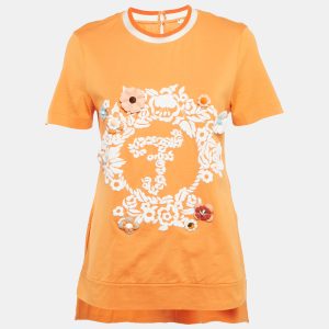 Fendi Orange Cotton Flowerland Embroidered T-Shirt S, Shirts & Tops - Luxury Closet catalog