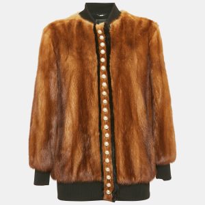 Fendi Brown Pearl Detail Mink Fur Zip-Up Jacket S, Coats & Jackets - Luxury Closet catalog