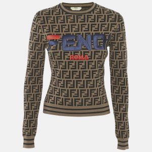 Fendi x Fila Brown Zucca Jacquard Knit Pullover S, Sweaters & Cardigans - Luxury Closet catalog