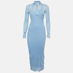 Fendi Blue Rib Knit Long Dress S, Dresses - Luxury Closet catalog