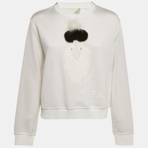 Fendi White Mink Fur Karl Lagerfeld Jersey Sweatshirt M, Sweaters & Cardigans - Luxury Closet catalog