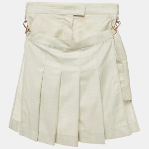 Fendi Grey Wool Pleated Layered Shorts S, Shorts - Luxury Closet catalog