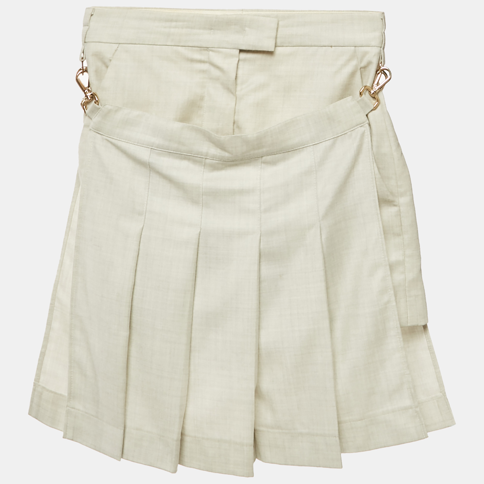Fendi Grey Wool Pleated Layered Shorts S, Shorts - Luxury Closet catalog
