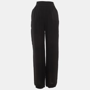 Fendi Black Silk Crepe Wide Leg Trousers S, Clothing - Luxury Closet catalog
