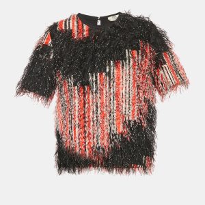 Fendi Orange/Black Printed Synthetic Fringe Fil Coupe Top S, Shirts & Tops - Luxury Closet catalog