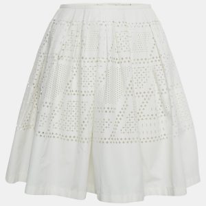 Fendi White Cut-Out Pleated Mini Skirt M, Skirts - Luxury Closet catalog