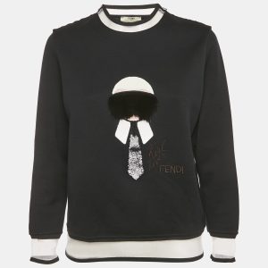 Fendi Black Karl Loves Fendi Cotton Knit Sweatshirt XS, Sweaters & Cardigans - Luxury Closet catalog
