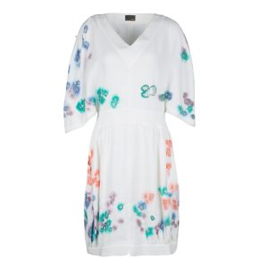 Fendi White Linen Cutout Detail V-Neck Dress S, Dresses - Luxury Closet catalog