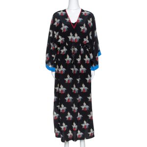 Fendi Black Orchid Print Silk Oversized Maxi Kaftan S, Dresses - Luxury Closet catalog