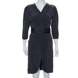 Fendi Dark Green Silk Embellished Detail Draped Mini Dress M, Dresses - Luxury Closet catalog