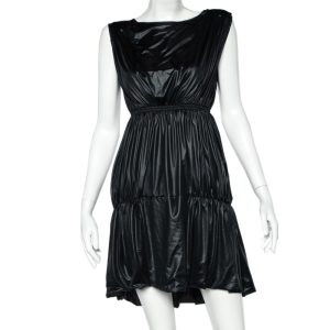 Fendi Black Coated Elastic Waist Detail Sleeveless Midi Dress M, Dresses - Luxury Closet catalog