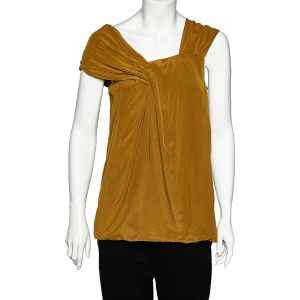 Fendi Olive Green Silk Draped Sleeve Detail Top M, Shirts & Tops - Luxury Closet catalog