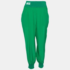Fendi Green Silk & Rib Knit Trimmed Pants M, Clothing - Luxury Closet catalog
