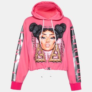 Fendi Pink Knit Nicki Minaj Printed and Embroidered Hoodie M, Sweaters & Cardigans - Luxury Closet catalog
