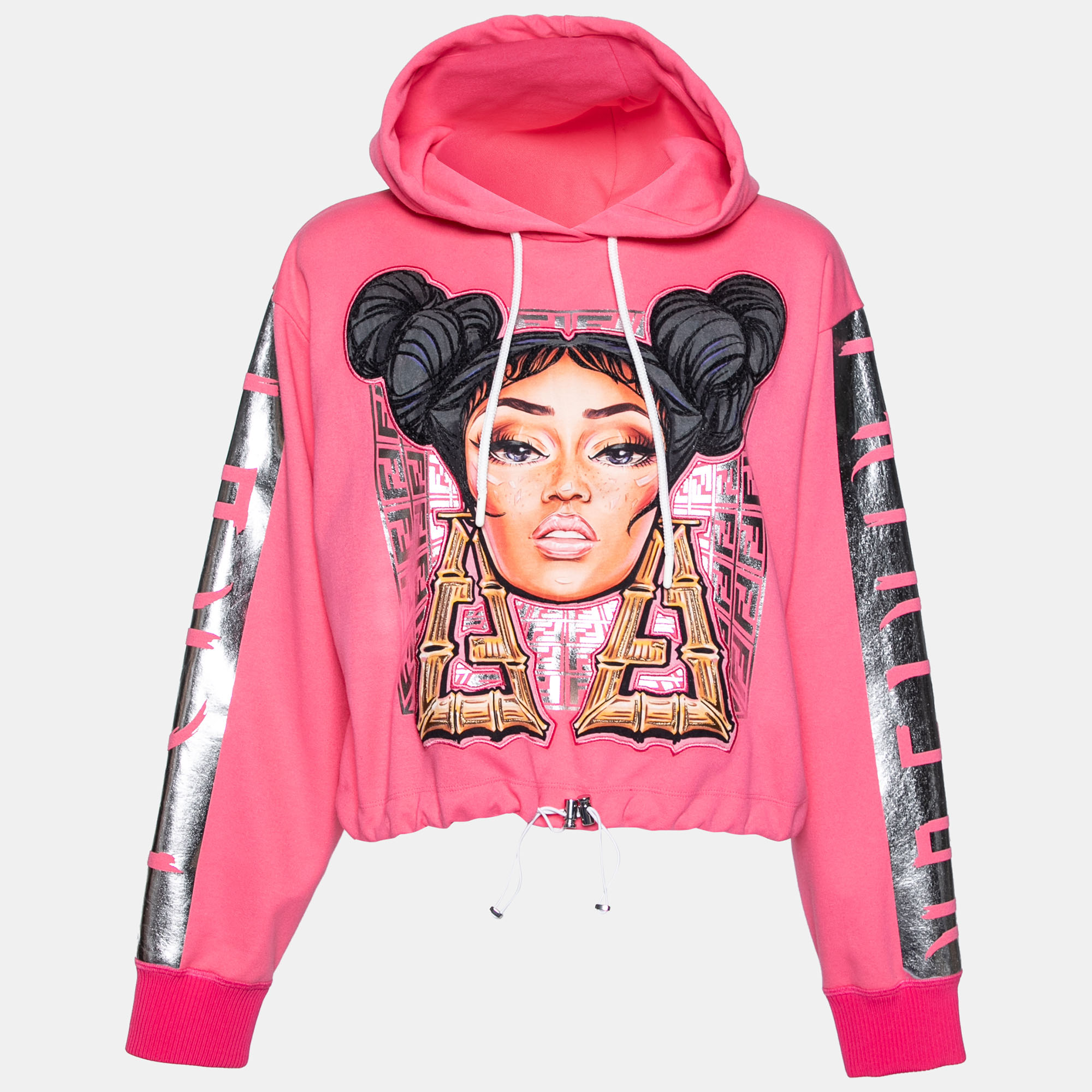 Fendi Pink Knit Nicki Minaj Printed and Embroidered Hoodie M, Sweaters & Cardigans - Luxury Closet catalog