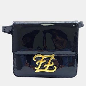 Fendi Black Patent Leather Karligraphy Small Crossbody Bag, Handbags - Luxury Closet catalog