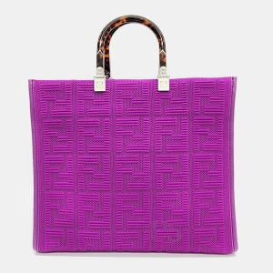 Fendi Purple  FF Fabric Medium Sunshine Shopper Tote Bag, Tote Handbags - Luxury Closet catalog