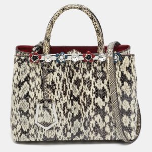 Fendi Black/white Snakeskin Leather Small Flowerland 2Jours Tote, Tote Handbags - Luxury Closet catalog