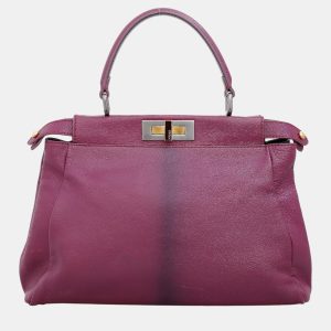 Fendi Purple Leather Regular Peekaboo Bag, Tote Handbags - Luxury Closet catalog