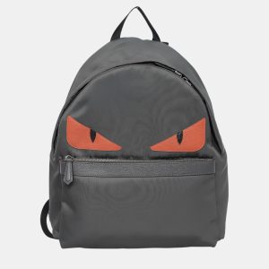 Fendi Grey Nylon Vitello Century Dolce Monster Eyes Rounded Backpack, Backpacks - Luxury Closet catalog