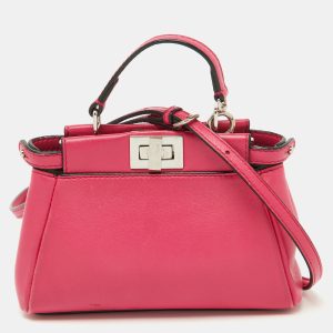 Fendi Pink Leather Micro Peekaboo Top Handle Bag, Handbags - Luxury Closet catalog