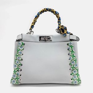 Fendi Blue Leather Peekaboo Regular Bag, Satchels - Luxury Closet catalog