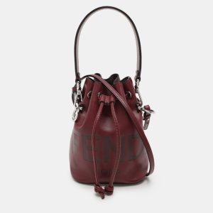 Fendi Burgundy Leather Mini Mon Tresor Bucket Bag, Handbags - Luxury Closet catalog