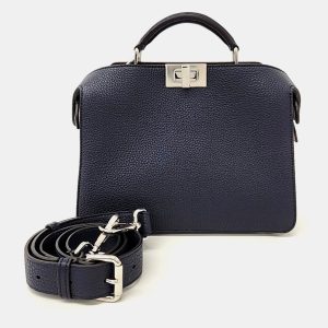 Fendi Navy Blue Leather Peekaboo I See U Mini Bag, Satchels - Luxury Closet catalog