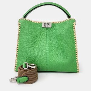 Fendi Green Leather Selleria Tote And Shoulder Bag, Tote Handbags - Luxury Closet catalog