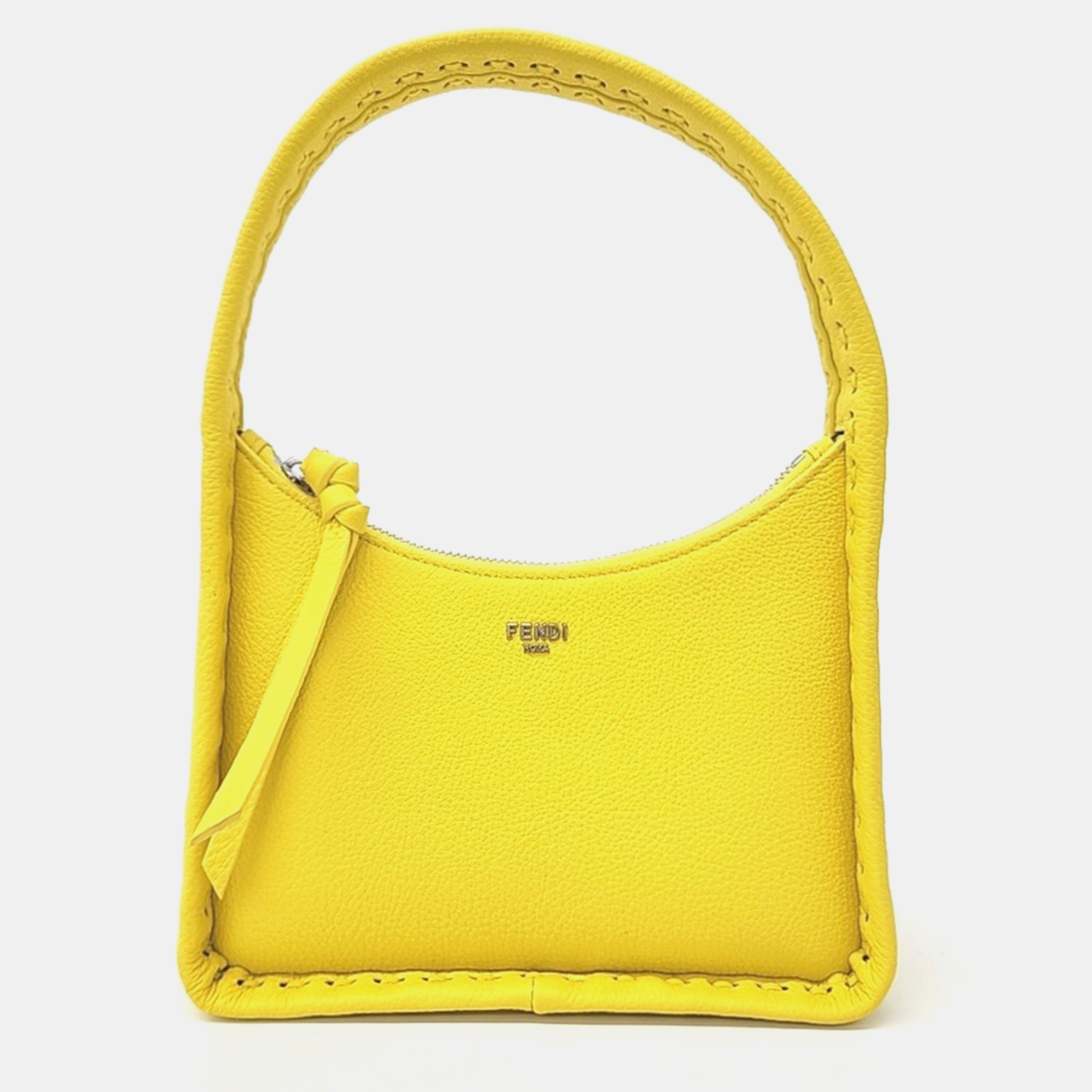 Fendi Yellow Leather Fendessence Mini Hobo Bag, Shoulder Bags - Luxury Closet catalog