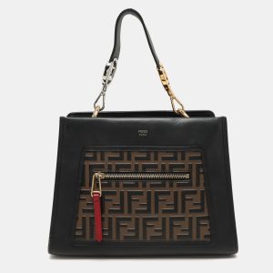 Fendi Black/Brown Zucca Leather Small Runaway Shoulder Bag, Shoulder Bags - Luxury Closet catalog