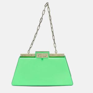 Fendi Green Brushed Leather Medium Peekaboo Cut Bag, Shoulder Bags - Luxury Closet catalog
