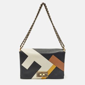 Fendi Black Leather Large Color Block Claudia Shoulder Bag, Shoulder Bags - Luxury Closet catalog