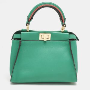Fendi Green Leather Mini Peekaboo Top Handle Bag, Satchels - Luxury Closet catalog
