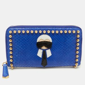 Fendi Navy Blue Snakeskin Karlito Zip Around Wallet, Wallets & Money Clips - Luxury Closet catalog