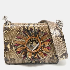 Fendi Beige Python Kan I F Logo Shoulder Bag, Shoulder Bags - Luxury Closet catalog