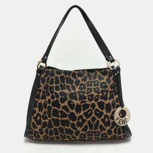 Fendi Black/Brown Leopard Print Canvas and Leather Chef Tote, Tote Handbags - Luxury Closet catalog