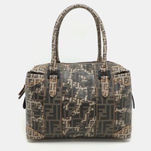 Fendi Brown Zucca Camo Patchwork Coated Canvas Boston Bag, Satchels - Luxury Closet catalog