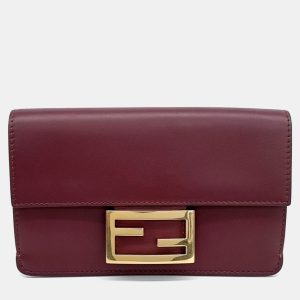 Fendi Burgundy Leather Flat Baguette Bag, Handbags - Luxury Closet catalog