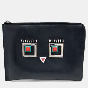 Fendi Black Leather Monster Clutch, Clutches & Special Occasion Bags - Luxury Closet catalog